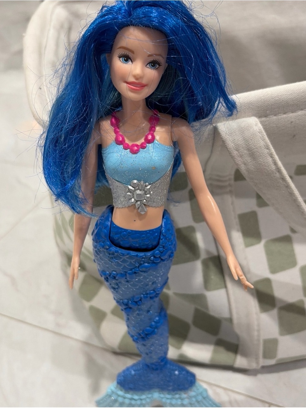 Mattel Blue Mermaid Doll with Pink Necklace